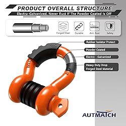 AUTMATCH D Ring Shackle 3/4" Shackles