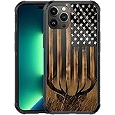ZHUXUXITT Deer American Flag Case for iPhone 14 Pro Max - Anti-Scratch, Non-Slip+Shockproof Rugged TPU Protective Case