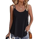 KevaMolly Summer Flowy Tank Tops for Women 2026 Spaghetti Strap Loose Fit Camisole Scoop Neck Casual Sleeveless Shirts