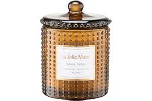 LA JOLIE MUSE Fall Candle | Sahara Amber Candles – Bergamot, Clove & Amber | 10 oz Soy Candle | Natural Soy Wax | 55 Hours Clean Burn | Gift-Ready for Cozy Nights | Elevated Fall Décor