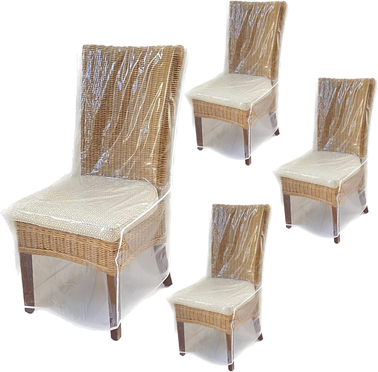 Slipcovers - Evelots Dining Room/Kitchen Chair Cover/Protector-4 Pack- Heavy Duty Clear PVC Vinyl-No Dust/Spill/Pet Hair/Pet Claws, Easy Clean Slipcover