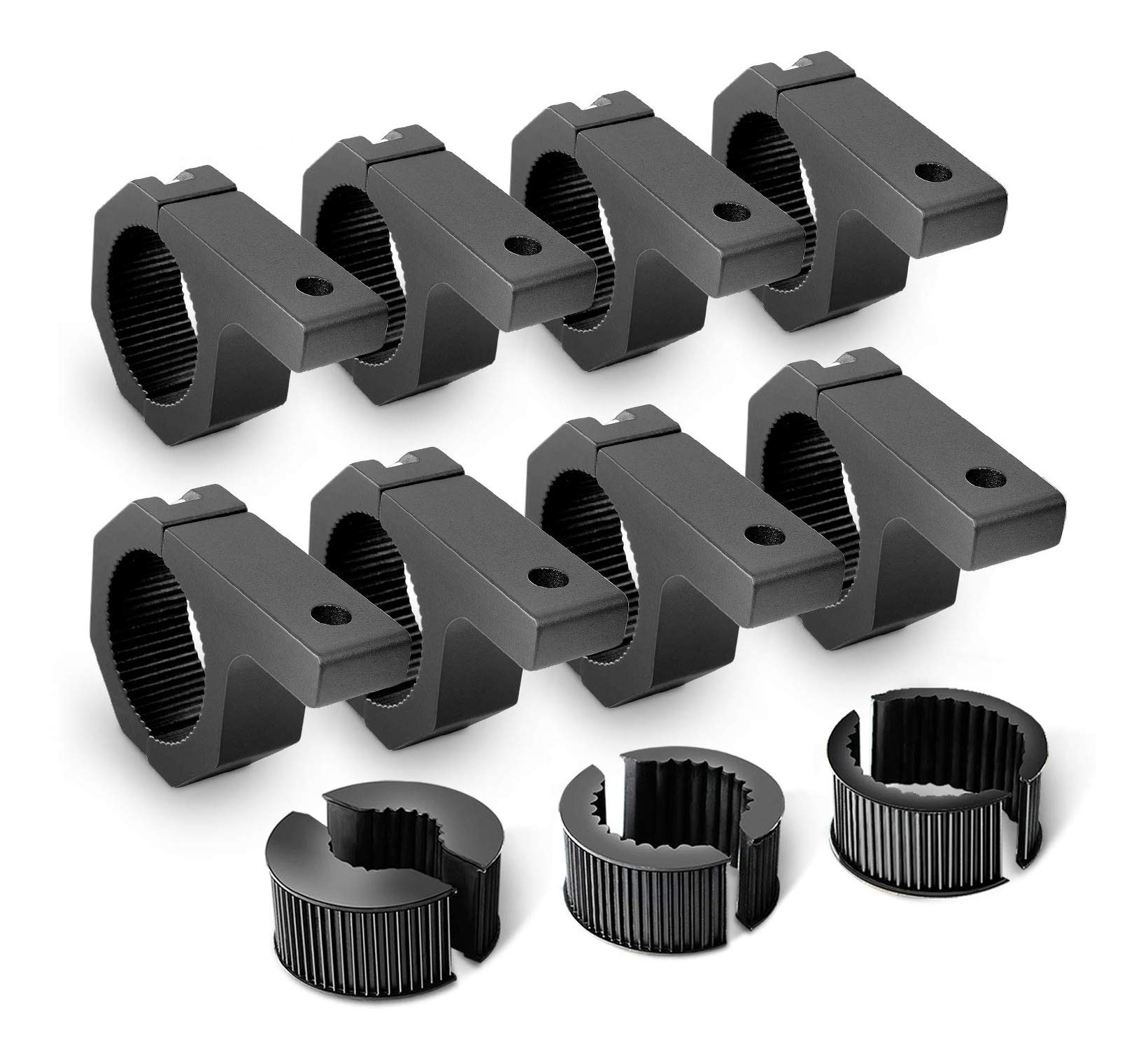 Photo 1 of Nilight Horizontal Bar Clamp Mounting Bracket Kit for Off-Road LED Light Bar on Roof Rack Roll Cage Holder,2 Years Warranty (90021H) 8Count(Pack of 1) Black