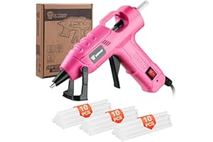 Mini Hot Glue Gun Kit：DEKOPRO 20Watt High Temp Glue Guns Tool with 30 Glue Sticks Mini Case for Glue Gun Crafts DIY, School A