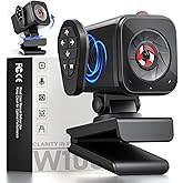 G-Anica Webcam for PC/Laptop/Mac with Remote Control, 2K Computer Camera, Low-Light Correction, AI-Noise Canceling Mics, Adjustable Field of View, Built-in Privacy Cover, Stereo Mics