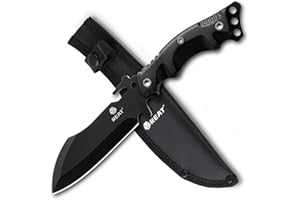 REAT Fixed Blade Knife with Sheath, 10" 440C Stainless Steel Blade with Full Tang Design,Ergonomic ABS Handle, Hunting Knife for Camping,Survival,Bushcraft