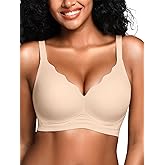Cuteio Wireless Jelly Bras for Women No Underwire with Support - S-2XL Seamless Bralettes Everyday Comfort Tshirt Padded Bra
