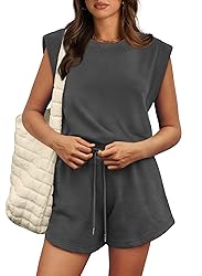 OFEEFAN Rompers for Women 2025 Cap Sleeve Athletic