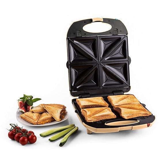Klarstein Trinity 3 in 1 • Sandwichtoaster • Sandwich Maker • 3 austauschbare Heizplattenpaare • für bis zu 4 Sandwiches/Waff