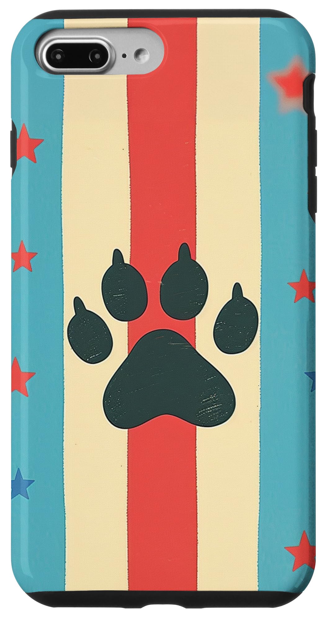 iPhone 7 Plus/8 Plus USA American Flag with Paw Vintage Case