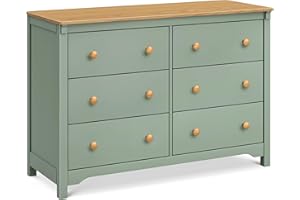 Davinci Shea 6-Drawer Dresser in Light Sage and Honey, GREENGUARD Gold Certified