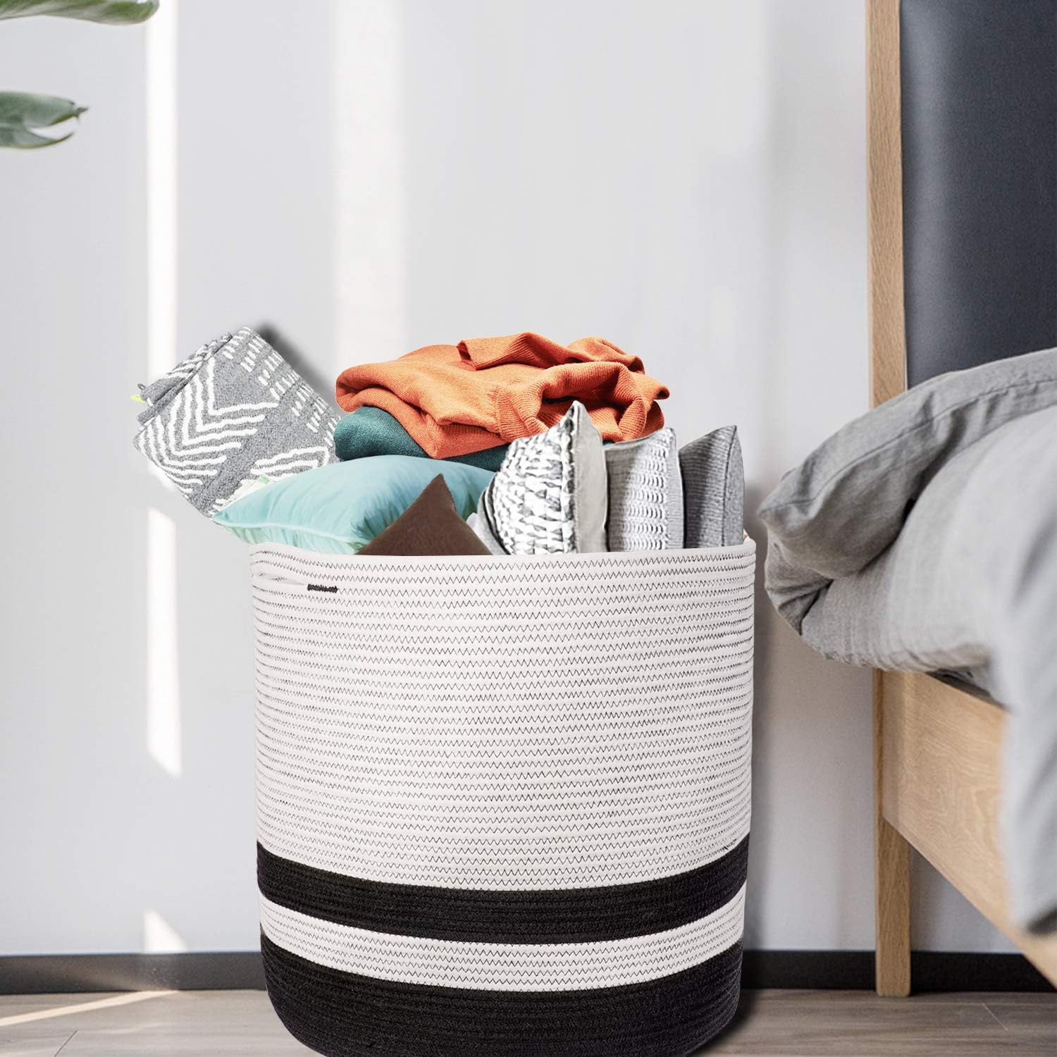 Cajas Hogar y cocina 45,72 x 40,64 cm cesta de cuerda de algodón