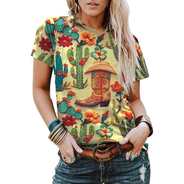 Boho Western Cowgirl Shirts for Women: Vintage Western Rodeo
