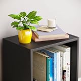 Vida Designs Oxford 2 Tier Cube Bookcase Black Wood Shelving Unit view 4