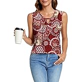 DESUNLUX Womens Summer Tops Sleeveless Tank Tops Cute Loose Fit Dressy Casual Flowy Blouses Shirt Trendy Tunic Outfits