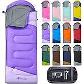 PTEROMY Sleeping Bags for Adults, Lightweight and Machine Washable, Water Resistant Backpacking Camping Sleeping Bag for Warm Cold Weather, Camping Essentials for Hiking Travel