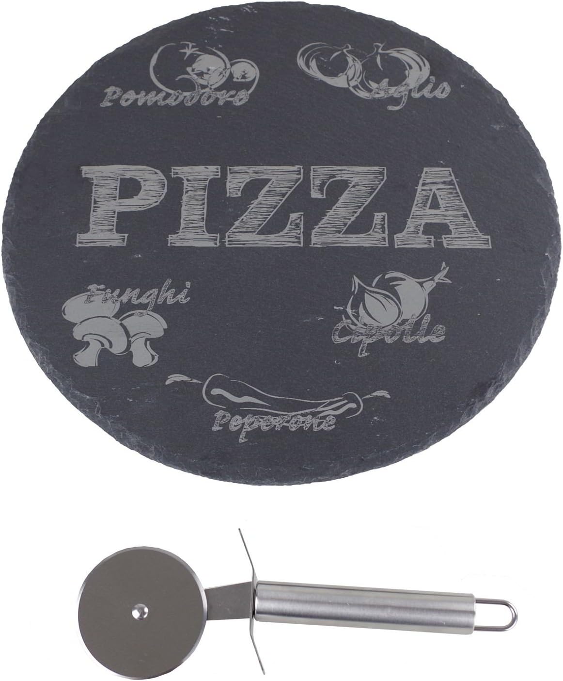 Pasmao Generic – Pizza Stone with Pizza Cutter
