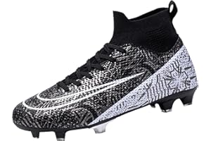 DKHHN Men's Soccer Shoes Football Cleats High-Tops Lace-Up Non-Slip Spikes Outdoor AG/FG Baseball Lacrosse Rugby Combat Boots