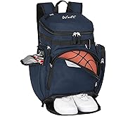 WOLT Basketball Bag Backpack with Separate Ball Compartment and Shoes Pocket, Gym Bags for Men, Large Sports Bag for Basketball, Soccer, Volleyball, Baseball