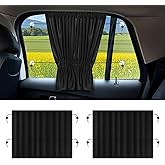 Hovom 2PCS Car Window Shades, Auto Side Window Curtain for Privacy Heat UV Protection, Window Cover Keeps Your Vehicle Cool, Universal Car Sun Shade for Baby Sleeping Travel Camping