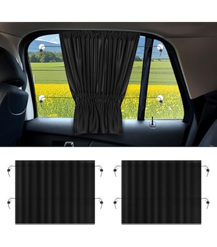 Alaoo Cortinas Divisorias De Coche 140x80cm - Privacidad Total Para Viajes, Incluye 1 Cortina Asiento Y 2 Laterales