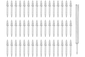 uxcell 100Pcs Double-Head Skirting Thread Seamless Nail with 1 Nail-Specific Sleeve Tool, Zinc-Plated Carbon Steel Skirting L