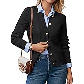 GRACE KARIN Knit Cardigan Sweaters for Women Long Sleeve Ribbed Button Up Sweater 2026 Spring Casual Jacket
