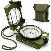 Hiking Compass for Survival, Lensatic Compass &ndash; Water-Resistant &amp; Durable for Camping, Backpacking, Hunting, Outdoor Adventures (Plastic)