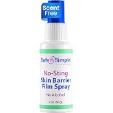 Safe n' Simple Skin Barrier Spray No-Sting - 2oz Bottle - Alcohol-Free | Skin Prep Spray, Odor-Free Barrier Film for Ostomy Care, Stoma Skin Protection, Adhesive Prep for Medical Tapes and Dressings