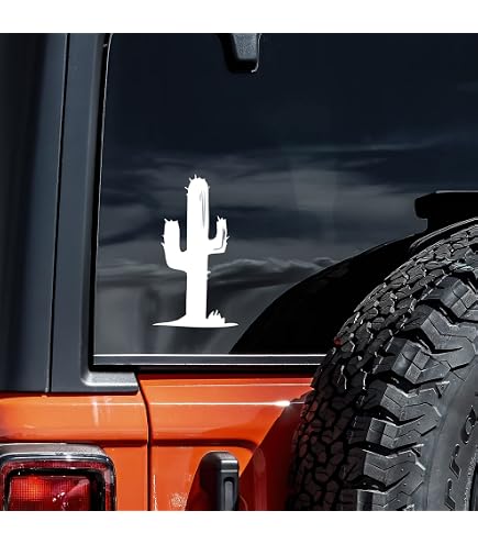 Desert Cactus Mountain Scene V3 Vinyl Decal | RV Camper Travel Trailer Sticker