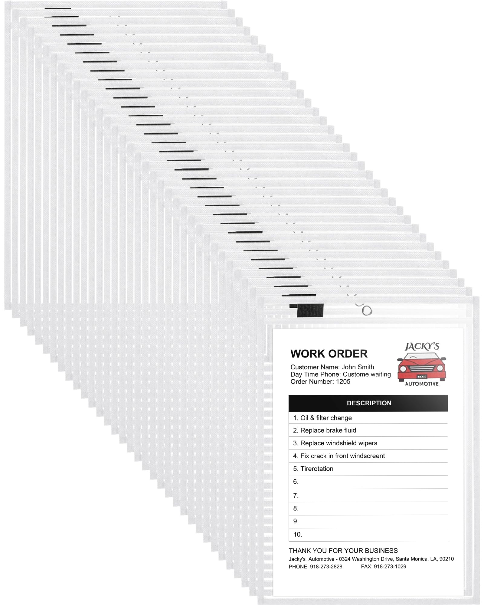 Photo 1 of Nezyo Dry Erase Pockets Plastic Job Ticket Holders Shop Holder Order Pockets Clear Sleeves Tickets Folders Plastic Sleeves Paper Teacher Supplies for Classroom(14 x 10 in,White,50 Pcs)