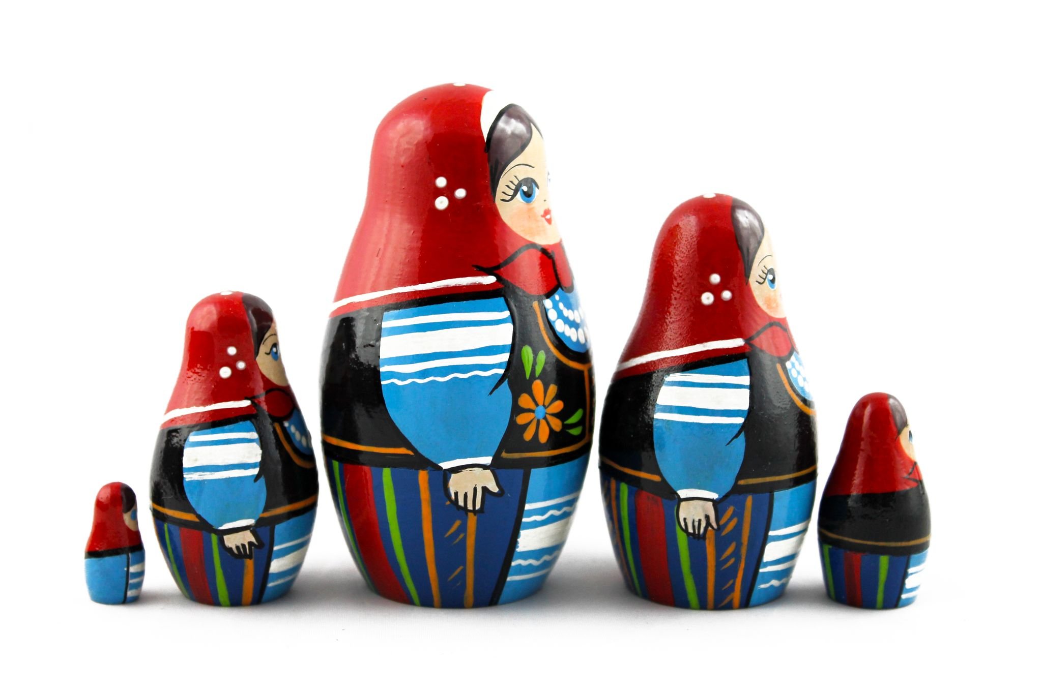 Matryoshka Matrioska Babuska Russian Nesting Wooden Doll Polish National Costume 5 Pcs Stacking Hand Painting Beautiful Nested Great Craft Matreshka