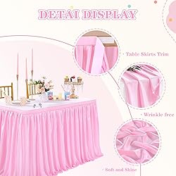 Pink Table Skirt for Rectangle Tables or Round