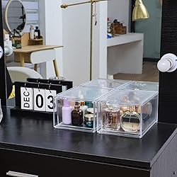 Yieach 2 Pack Stackable Makeup Organizer Storage