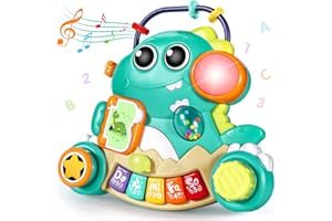ORWINE Baby Toys 6-12 Months, Baby Piano Infant Toys for 9-12 Months, Dinosaur Musical Light Up Baby Toys for 6 9 12 18 Months, Early Learning Educational Toys for 1 Year Old Boys Girls Birthday Xmas Gifts
