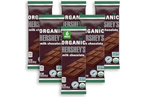 CHAIN & JO SWEETS Hershys Organic Milk Chocolate Bars - 6 Pack of 1.55oz Individually Wrapped Snacks - Hershys Chocolate Candy Organic Bars Candy Gifts - Organic Chocolate Bar Treats Perfect Snacks For Adults & Kids, Office Candy ,Holiday Chocolate and Parties Candy - Chocolate Milk Flavor for the Ideal Lunchbox Snack