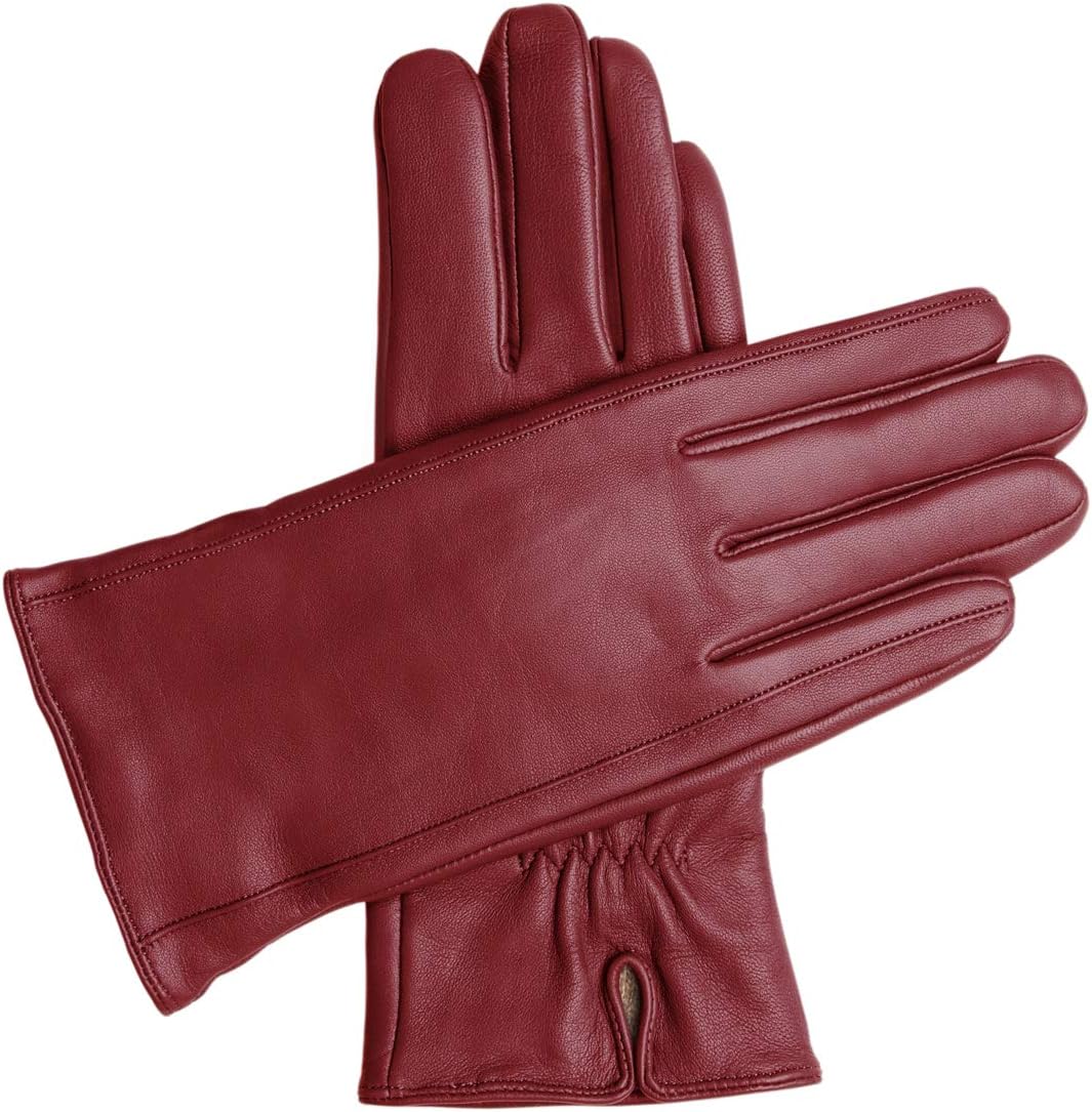 Classic Leather Cashmere Lined Gloves for Women