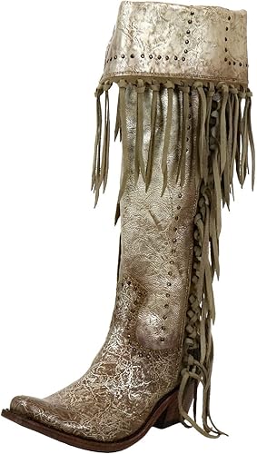 knee high fringe boots