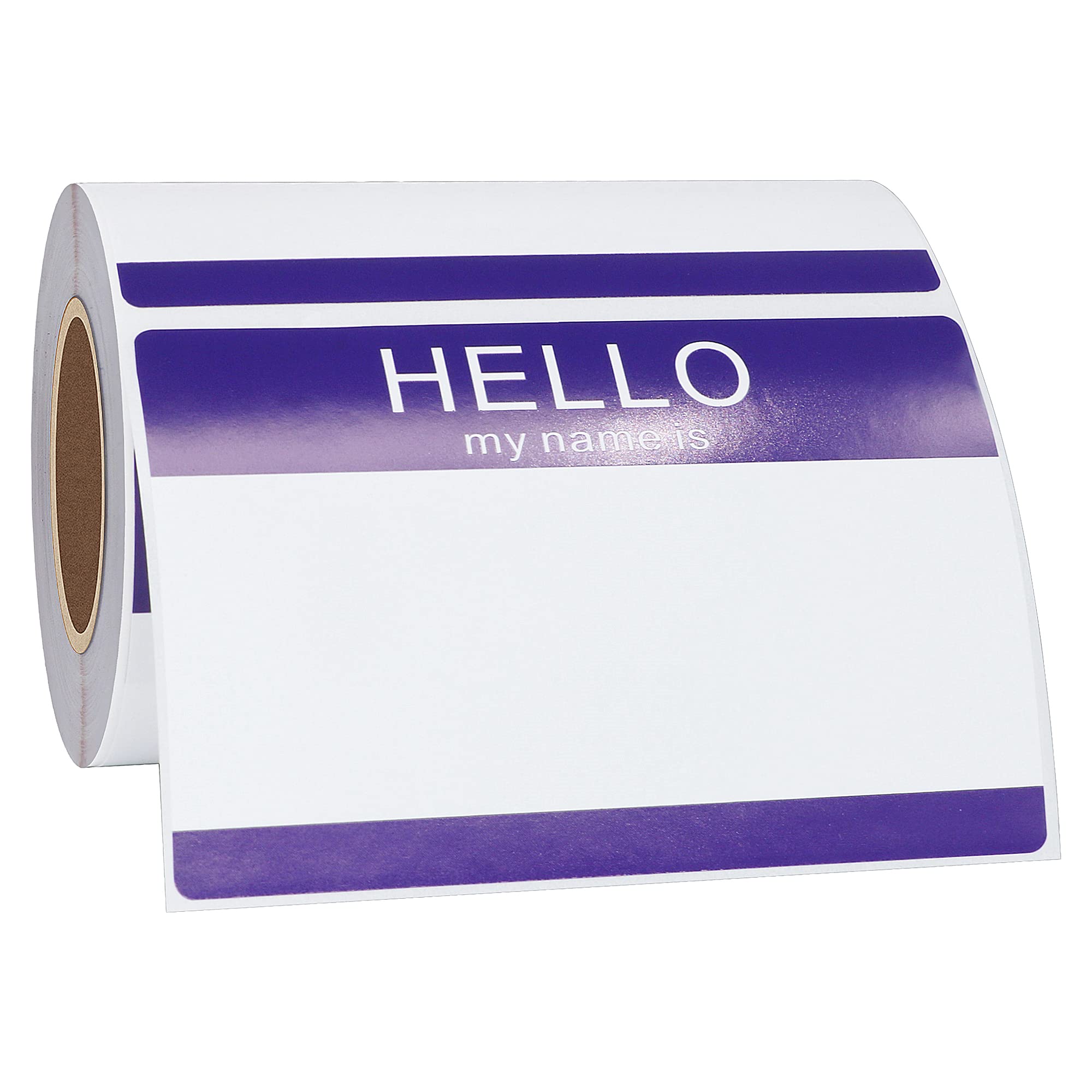 Hycodest 89x60 mm Purple Hello My Name is Sticky Name Stickers Rectangle Write on Name Labels Tags, 200 Sticker…