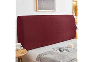 GOFOHIMI Bed Headboard Slipcover Stretch Head Borad Cover Jacquard Thick Fabric Bed Head Dustproof Bed Head Cover for Bedroom (Wine Red / 71 in)