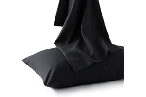 Bedsure Black Pillow Cases Queen Size 2 Pack - Soft Brushed Microfiber Pillowcase - Wrinkle, Fade & Stain Resistant Bed Pillo