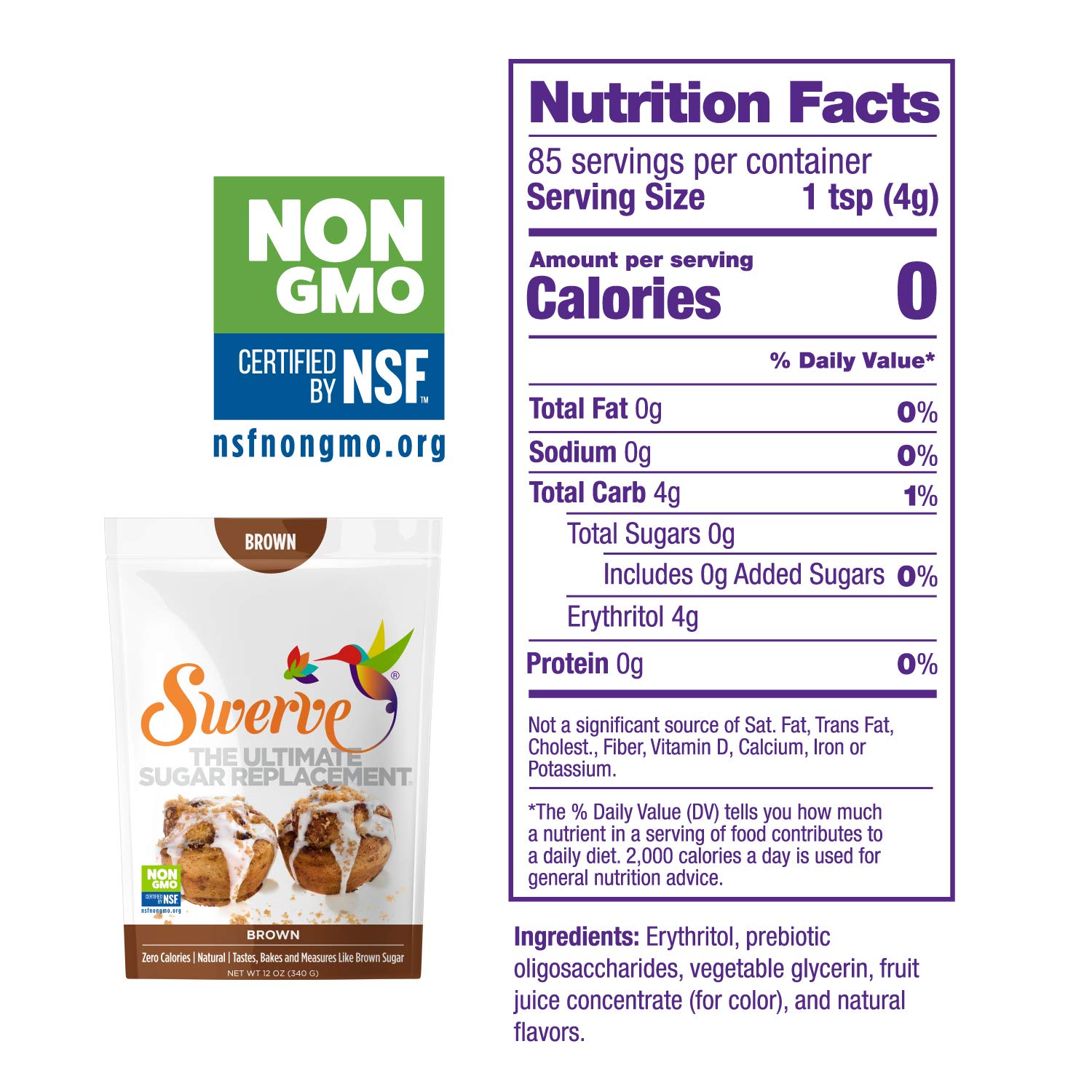 Swerve Sweetener, Brown, 12 ounces Buy Online in Saudi Arabia