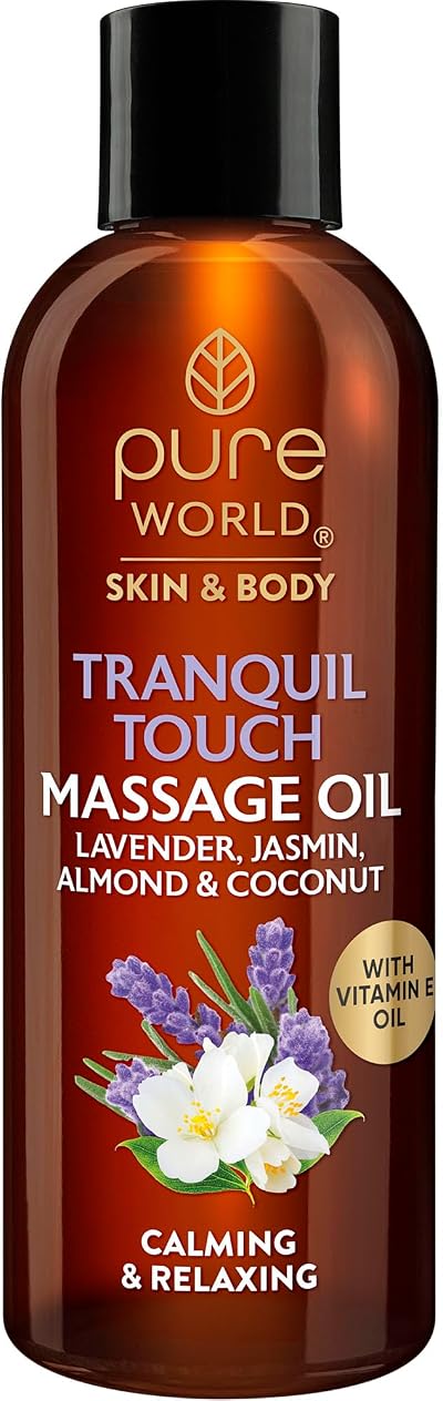 Pure World Tranquil Touch Massage Oil 100ml Lavender Jasmine UK Made