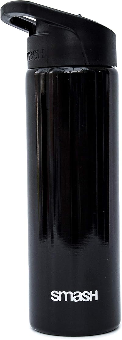 Smash Stainless Steel Drink Bottle 750ml Black with Flip Top Lid