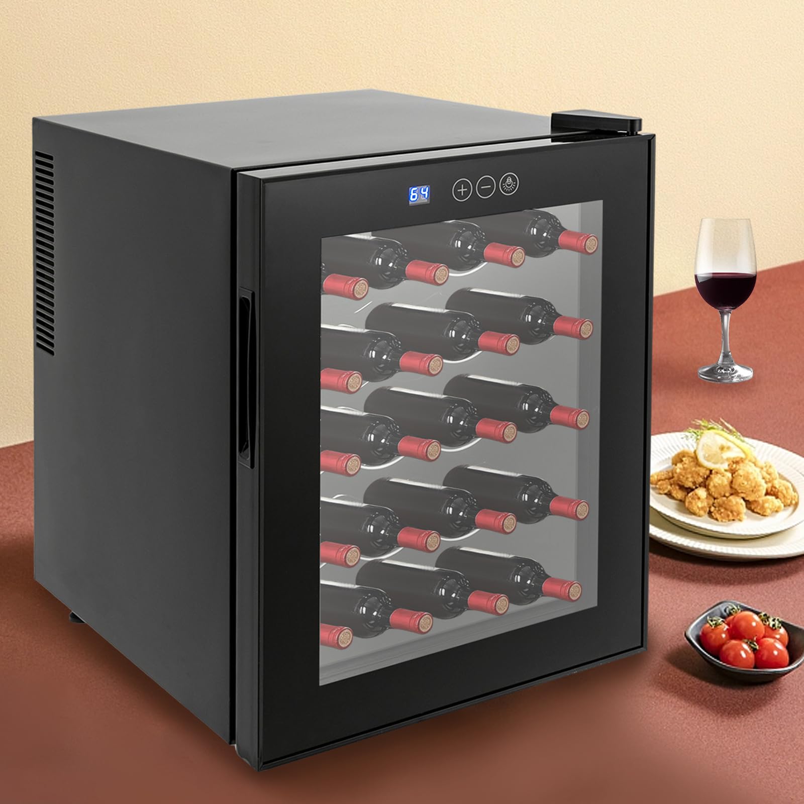 ILWorkTLs 20 Bottle Wine Fridge, Freestanding Compressor Wine Cooler Refrigerator with Digital Temperature Control and Double-layer Glass Door,Beverage Wine Chiller for Home, Office, Bar