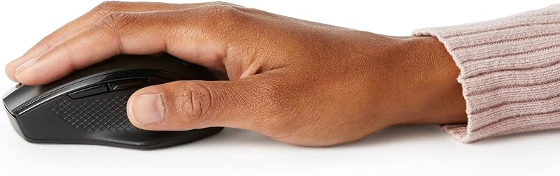 Amazon Basics Mouse sem fio ergonômico, DPI ajustável, preto