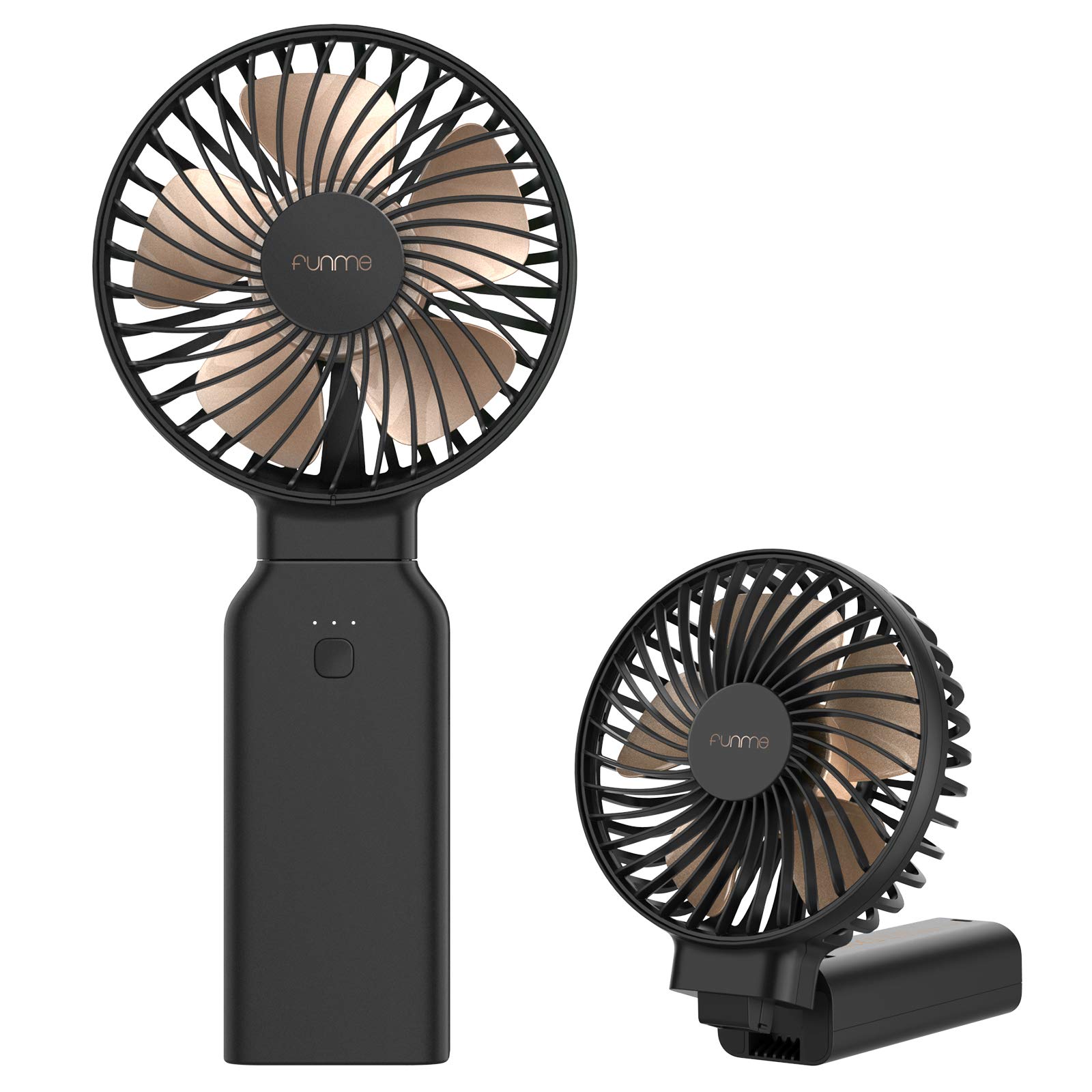 OUTXE Funme Handheld Fan 10000mAh Desk Fan Portable Battery Travel Fan, Powerful Airflow, Last 9-53 hrs for Travel, Camping and Outdoor Activities