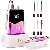 M Mase- Professional Nail Drill Machine - Coreless 2-in-1 Nail File - Electric, Cordless, 35000 RPM, HD Display - Electric Nail Drill for Professional & Home Use (Unicorn Purple)