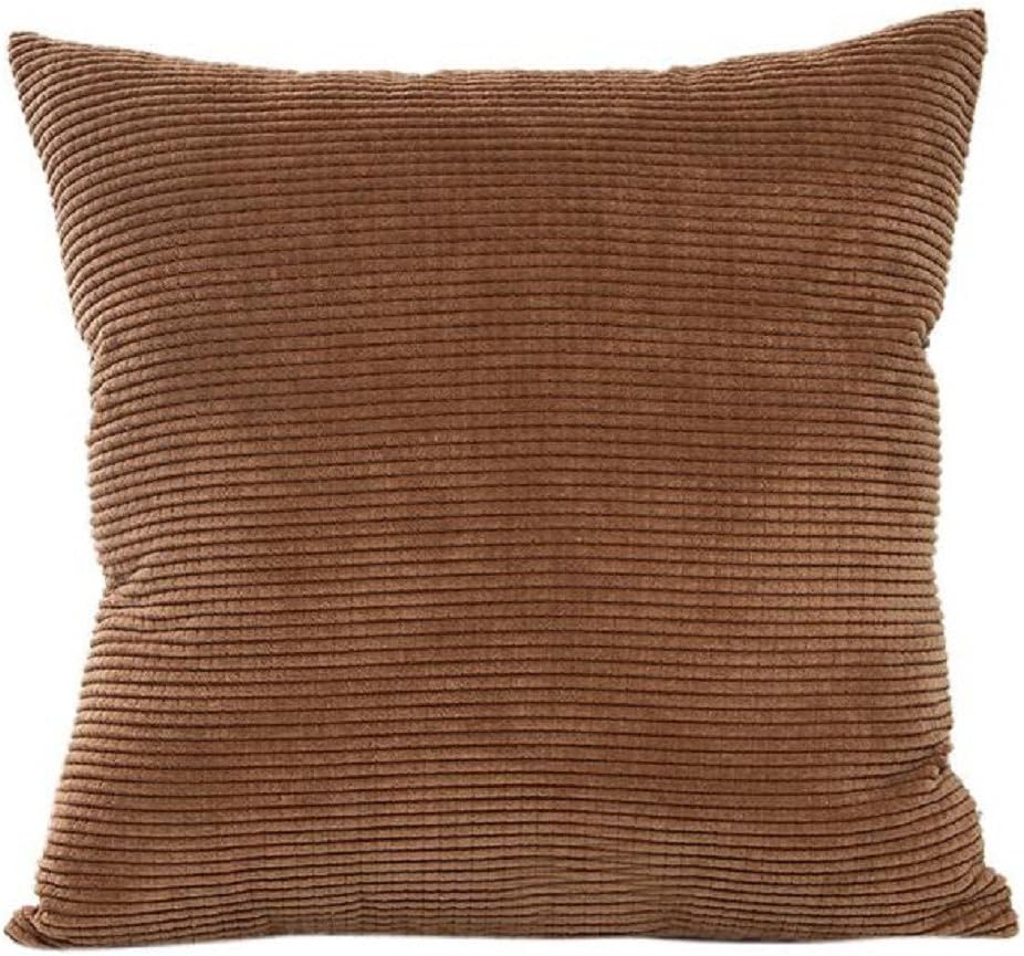 Yistu Pillow Case,Soft Luxury Corduroy Sofa Bed Cushion Cover 45cm*45cm (Coffee)