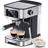 Espresso Machine 20 Bar, Professional Espresso Maker with Power Milk Frother, Compact Espresso Coffee Machine With LED Touch Screen for Home Latte, Cappuccino, 61OZ Removable Water Tank 2026