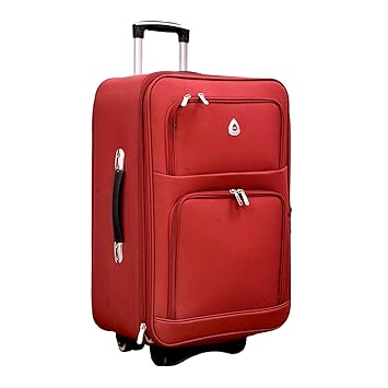 CRAFTEE Polyester 24-inch 2 Wheel Trolly Bag (Red)